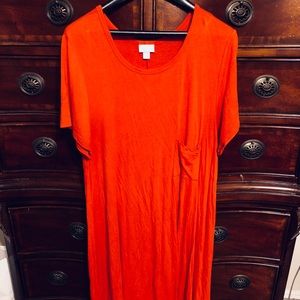Solid red Lularoe Carly Dress M